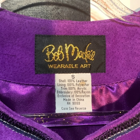 Bob Mackie Wearable Art Purple Suede Vest Womans Small Vintage Retro 90s Leather - Picture 7 of 17